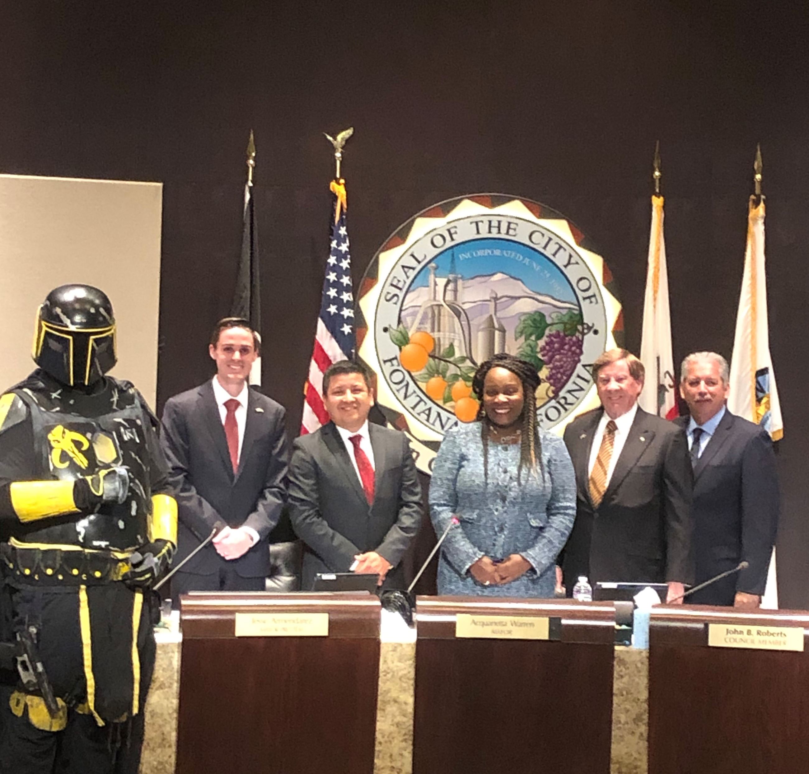 Star Wars character with City Council